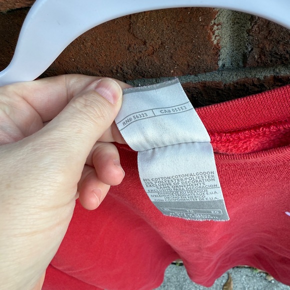 Nike Vintage 90s Y2K Red Crewneck Sweatshirt Size XL Men’s White tag Swoosh Logo - Picture 5 of 6